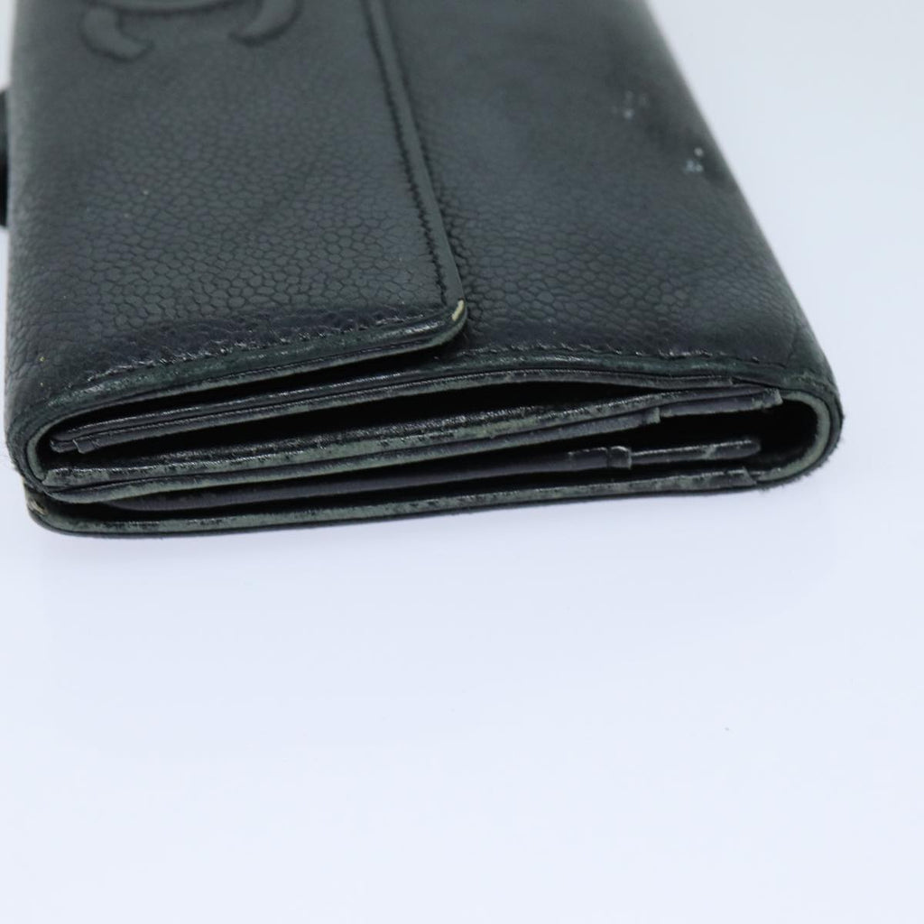 CHANEL COCO Mark Wallet Caviar Skin Black CC bs16186