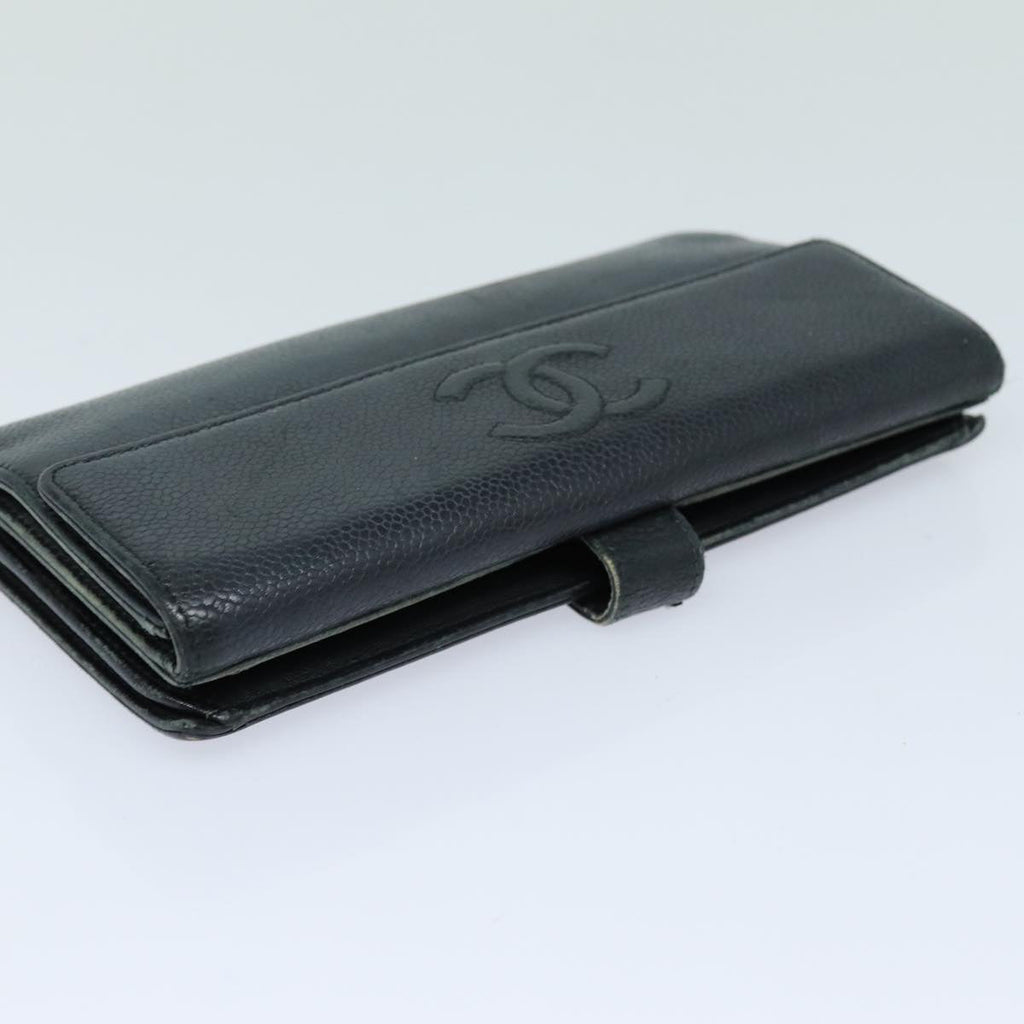 CHANEL COCO Mark Wallet Caviar Skin Black CC bs16186