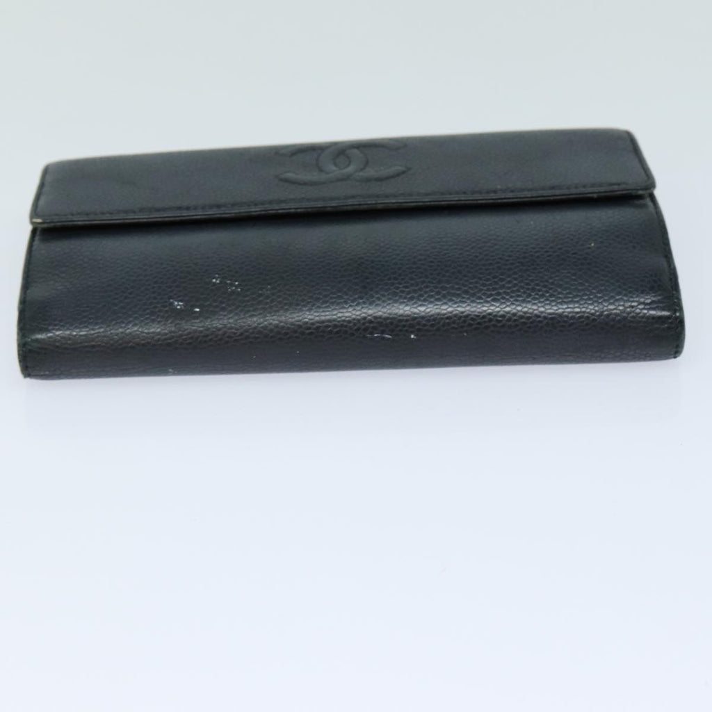 CHANEL COCO Mark Wallet Caviar Skin Black CC bs16186