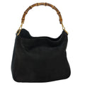 GUCCI Bamboo Hand Bag Suede Green bs16189