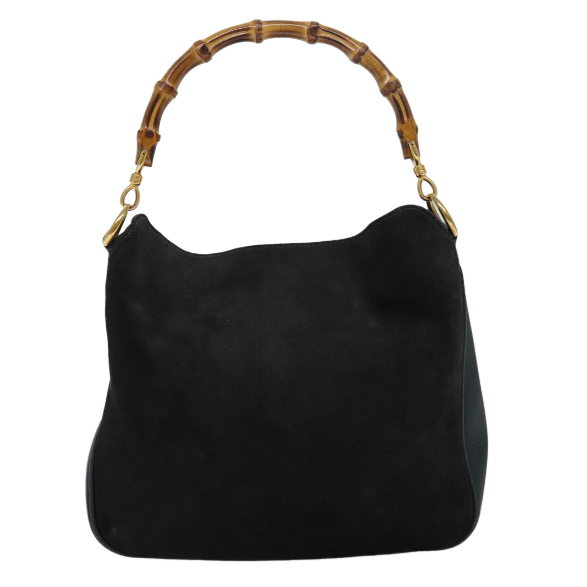 GUCCI Bamboo Hand Bag Suede Green bs16189