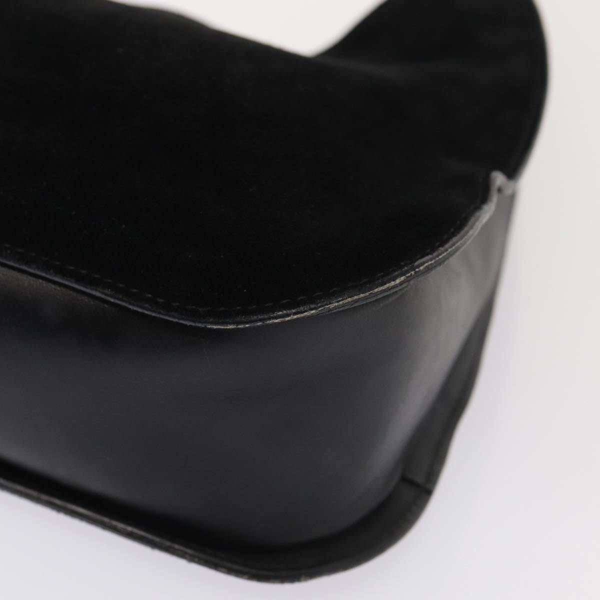 GUCCI Shoulder Bag Suede Black 001 3767 bs16234