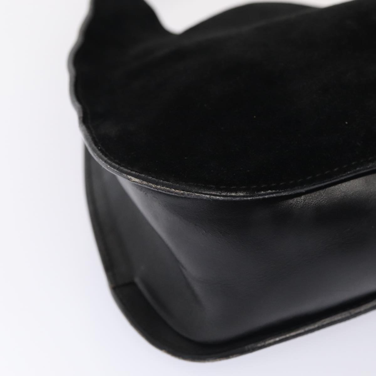 GUCCI Shoulder Bag Suede Black 001 3767 bs16234