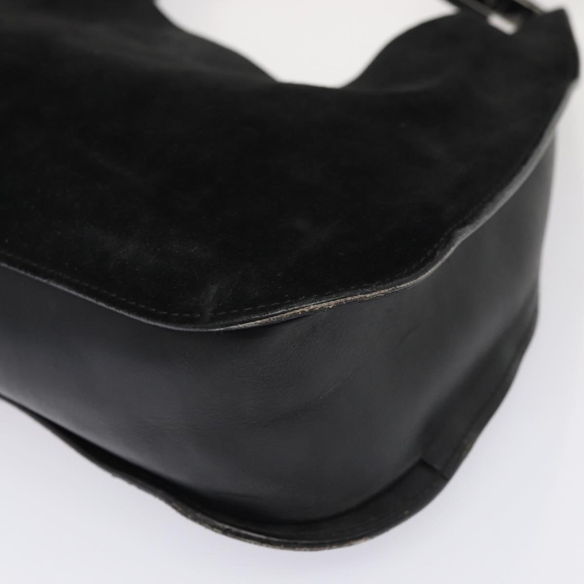 GUCCI Shoulder Bag Suede Black 001 3767 bs16234