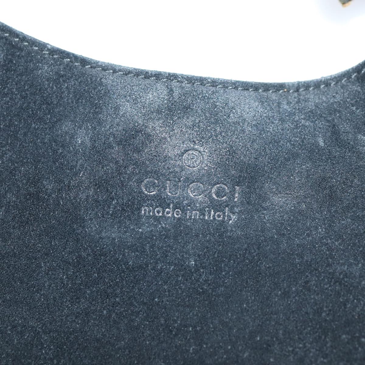 GUCCI Shoulder Bag Suede Black 001 3767 bs16234