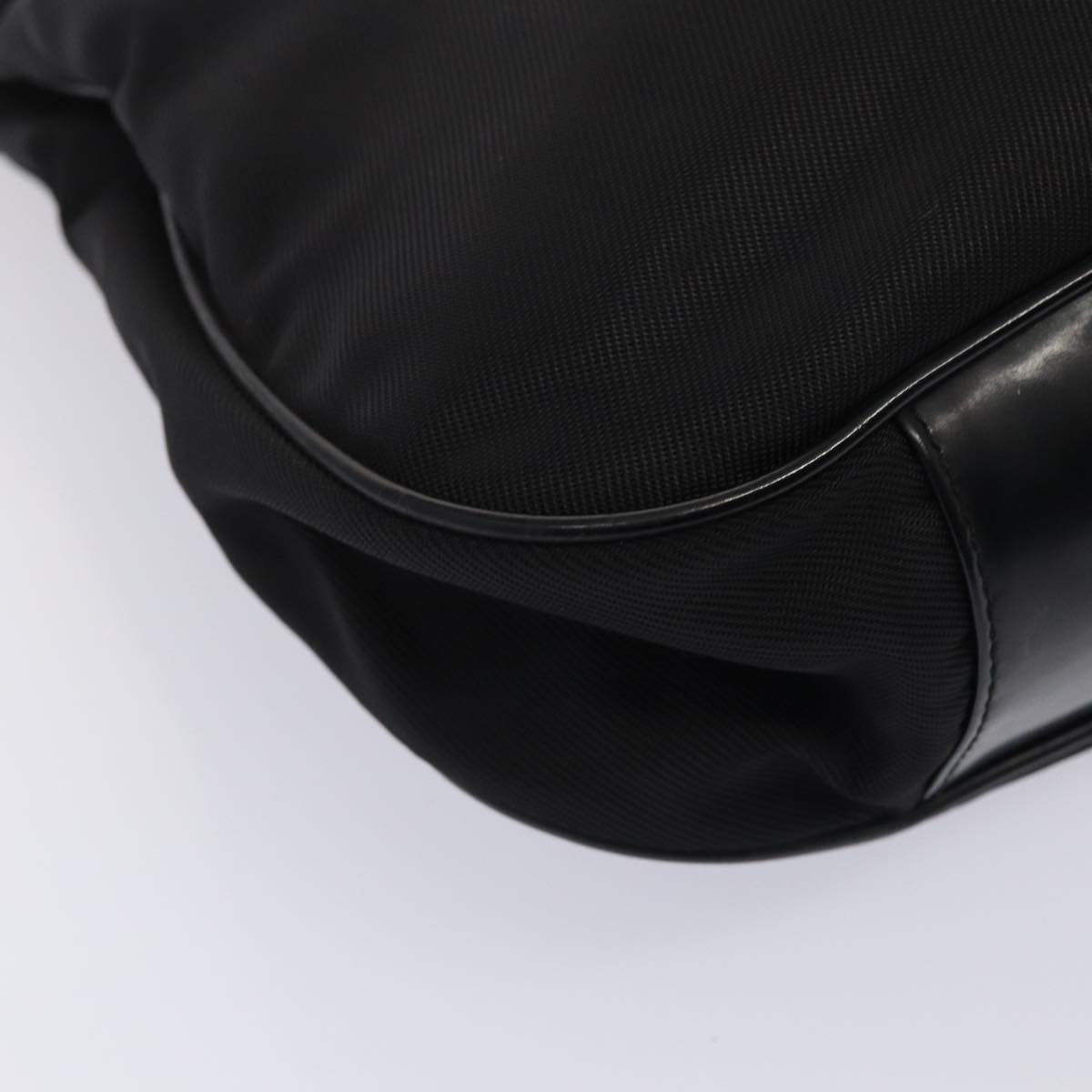 GUCCI Bamboo Shoulder Bag Nylon 2way Black 001 1998 1577 bs16235