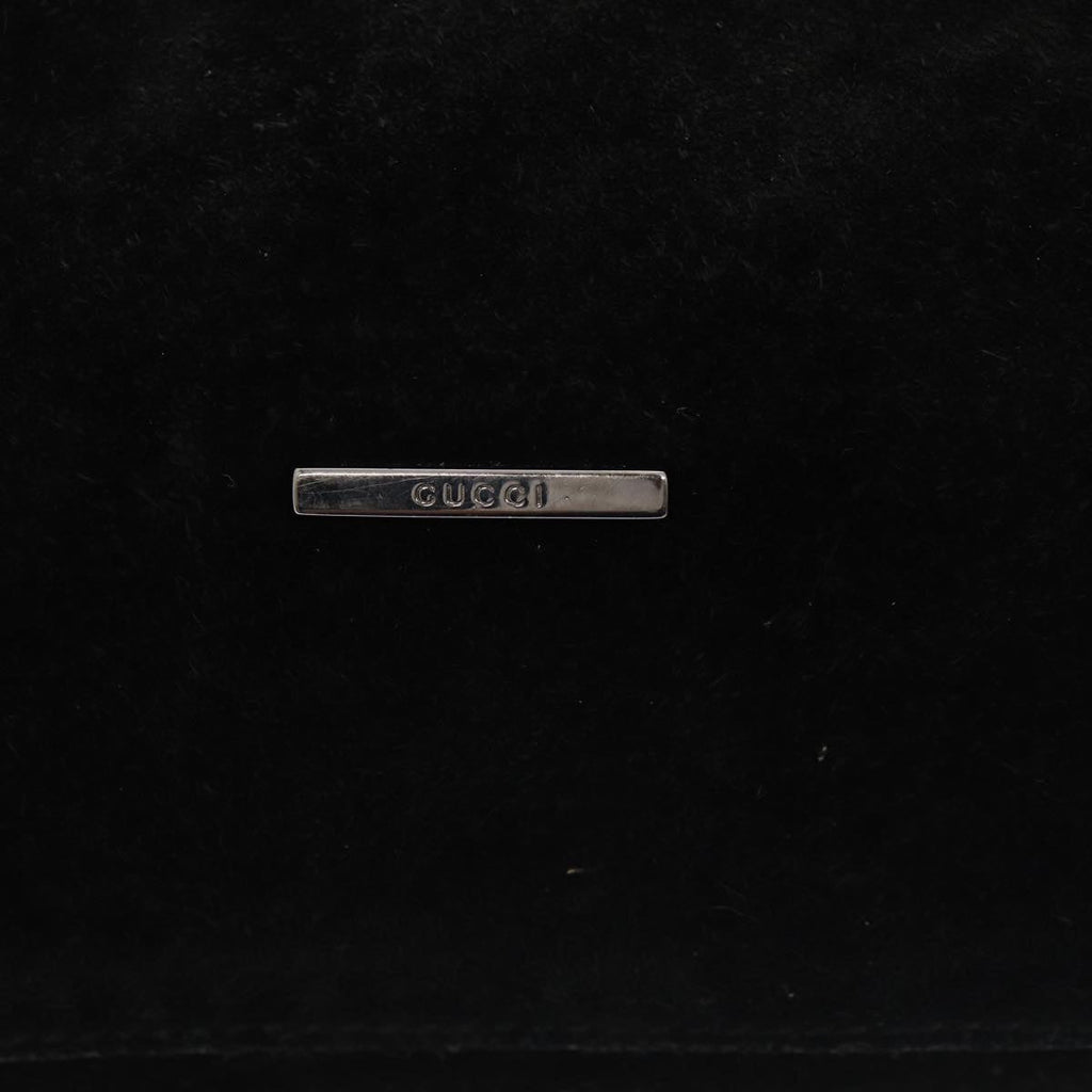GUCCI Shoulder Bag Suede Leather Black 001 4332 bs16236