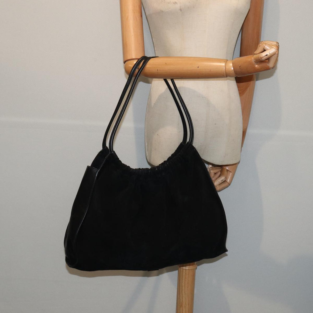 GUCCI Shoulder Bag Suede Leather Black 001 4332 bs16236