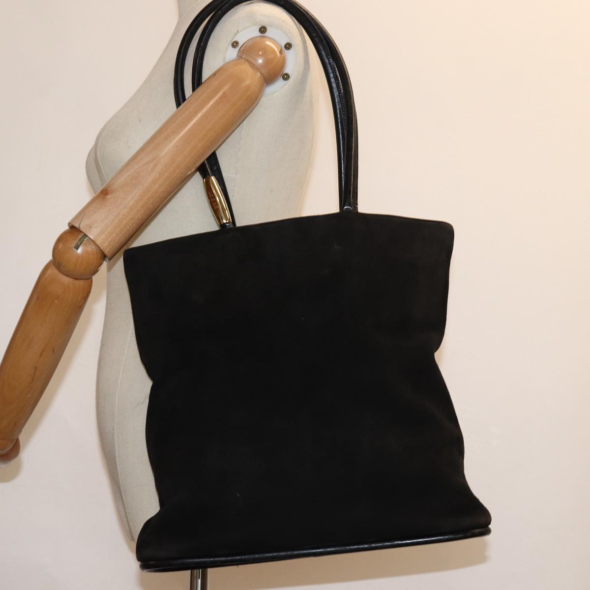 GUCCI Tote Bag Suede Black bs16237