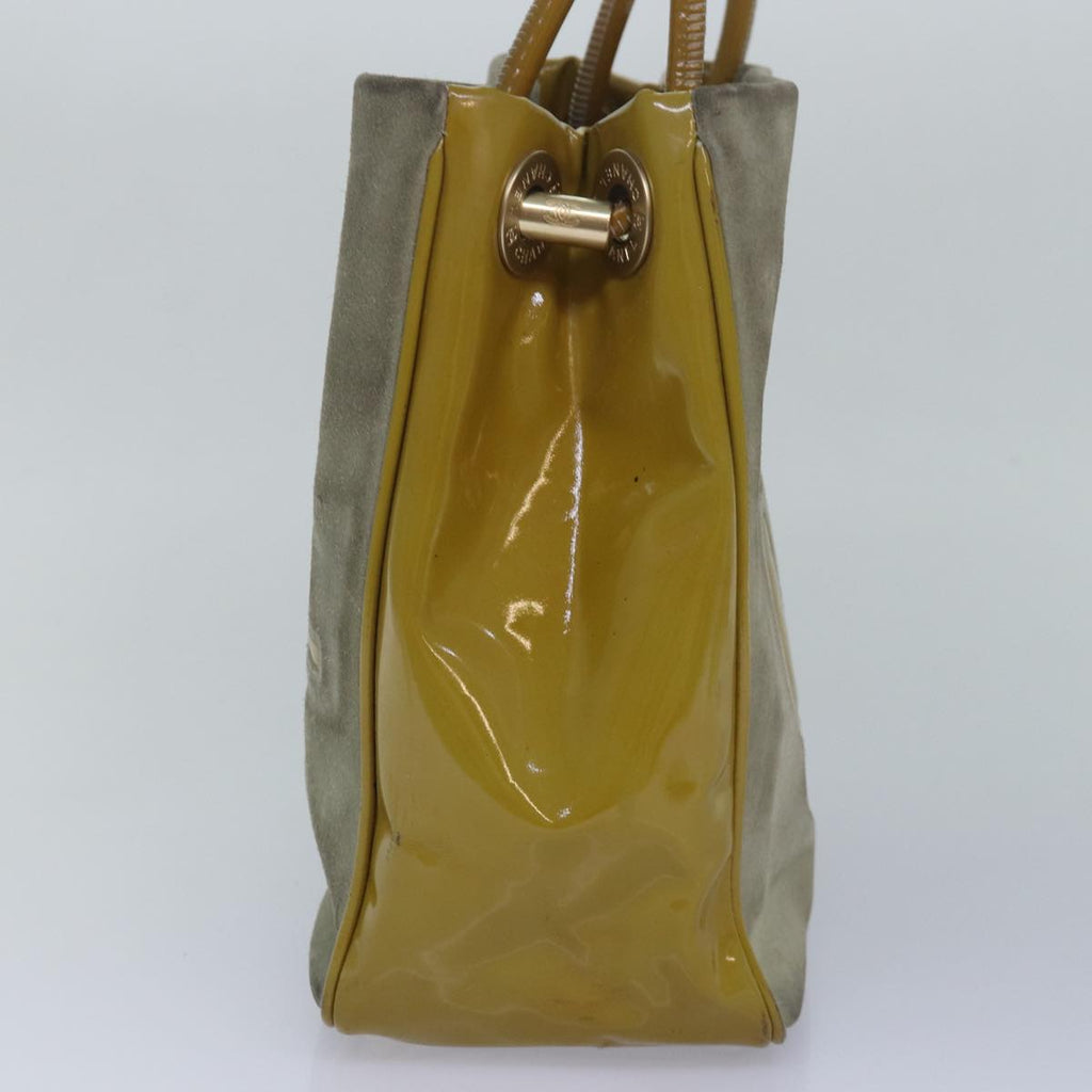 CHANEL Camelia Tote Bag Suede Yellow CC bs16253