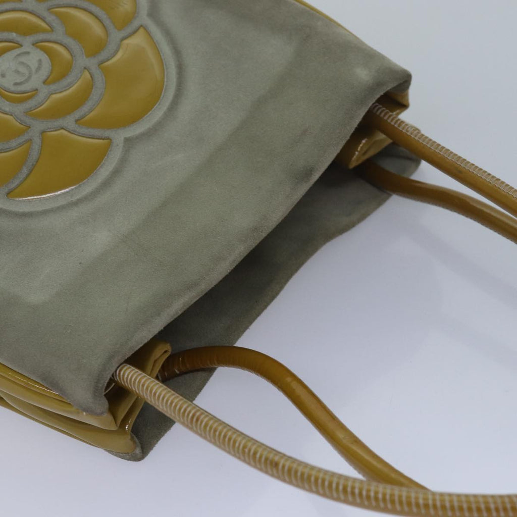 CHANEL Camelia Tote Bag Suede Yellow CC bs16253
