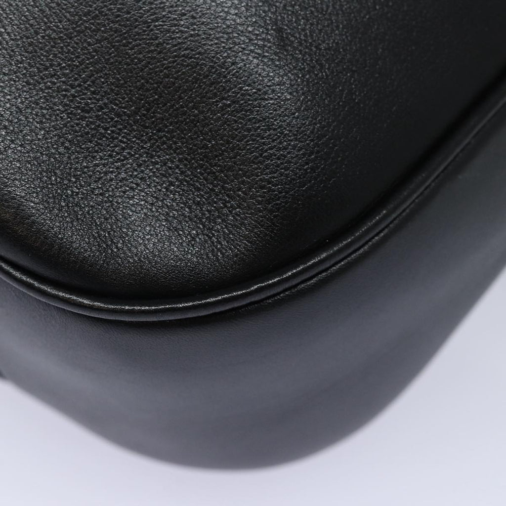 GUCCI Bamboo Hand Bag Leather 2way Black 001 0166 1577 bs16270