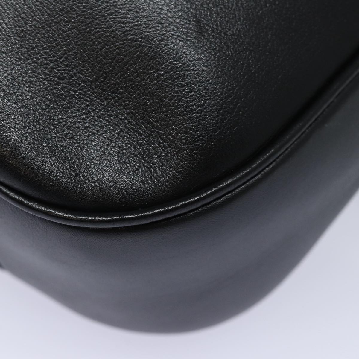 GUCCI Bamboo Hand Bag Leather 2way Black 001 0166 1577 bs16270