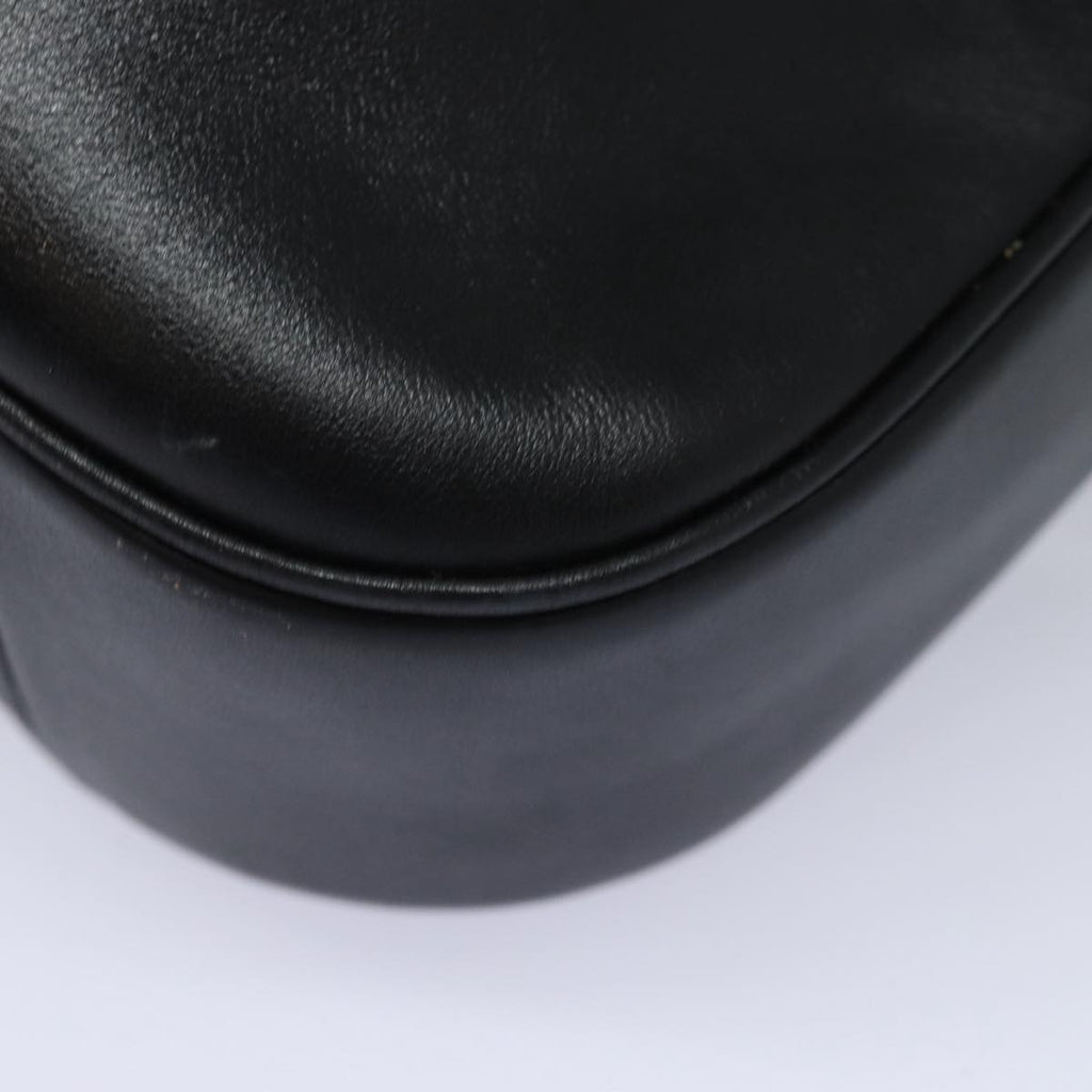 GUCCI Bamboo Hand Bag Leather 2way Black 001 0166 1577 bs16270