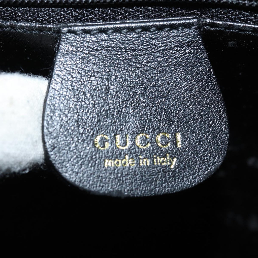 GUCCI Bamboo Hand Bag Leather 2way Black 001 0166 1577 bs16270