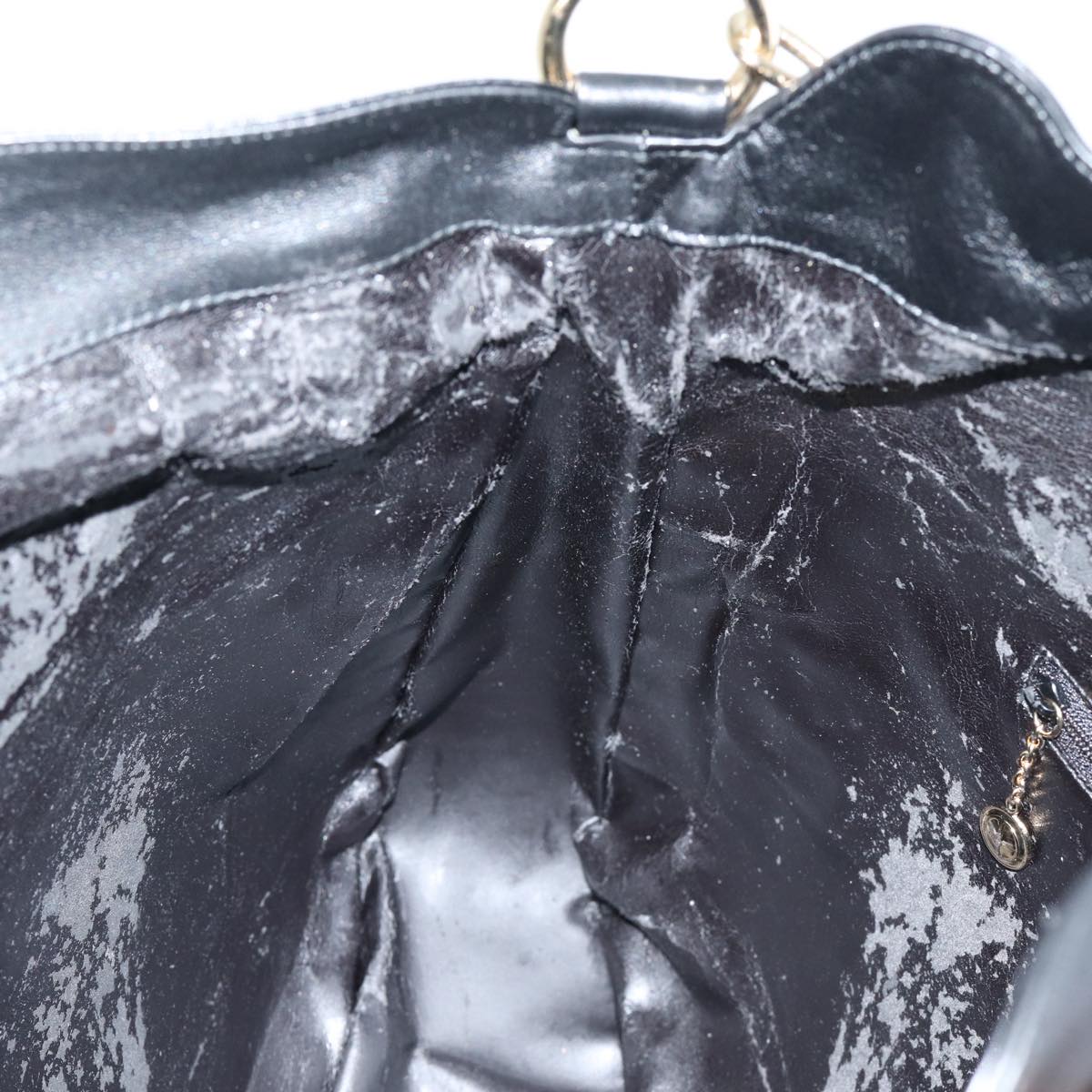 GUCCI Bamboo Hand Bag Leather 2way Black 001 0166 1577 bs16270