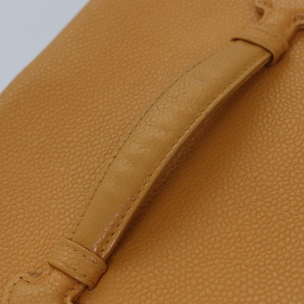 CHANEL Vanity COCO Mark Hand Bag Caviar Skin Orange CC bs16279