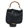GUCCI Bamboo Hand Bag Leather Black 001 1781 1638 bs16292