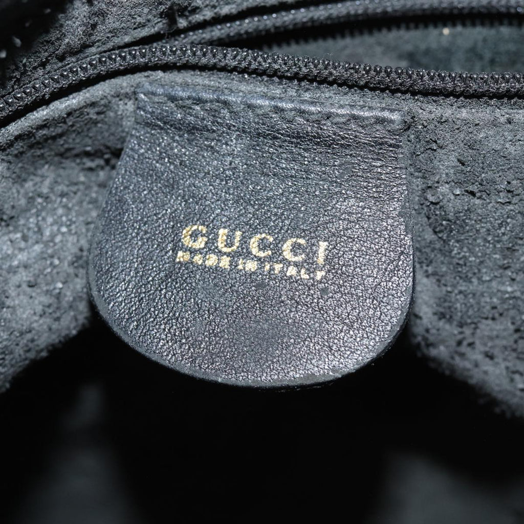 GUCCI Bamboo Hand Bag Leather Black 001 1781 1638 bs16292