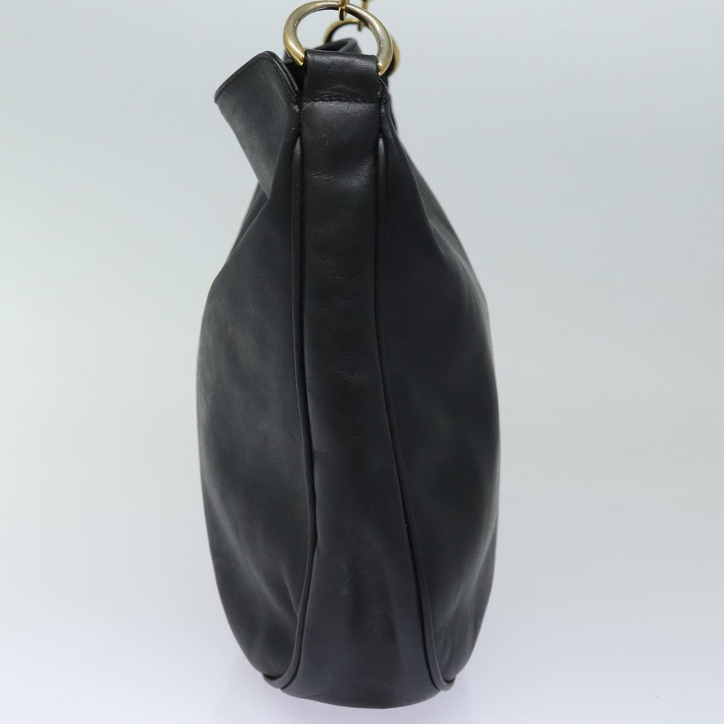 GUCCI Bamboo Hand Bag Leather Black 001 1781 1638 bs16292