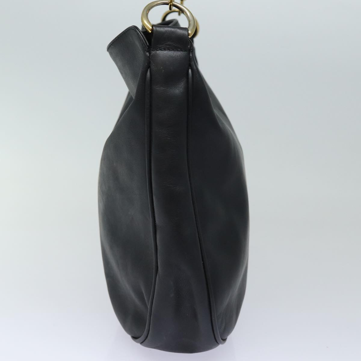 GUCCI Bamboo Hand Bag Leather Black 001 1781 1638 bs16292