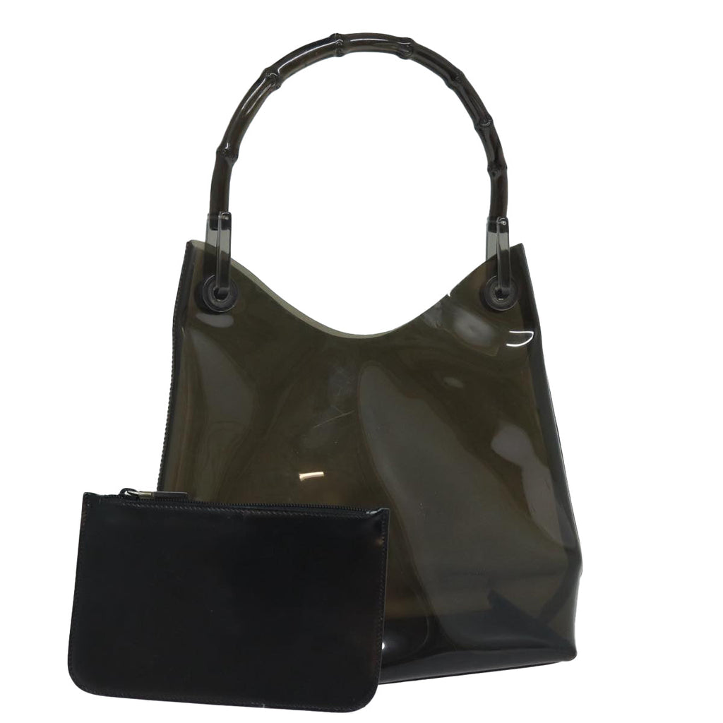 GUCCI Bamboo Hand Bag Vinyl Black 001 1880 1553 bs16298