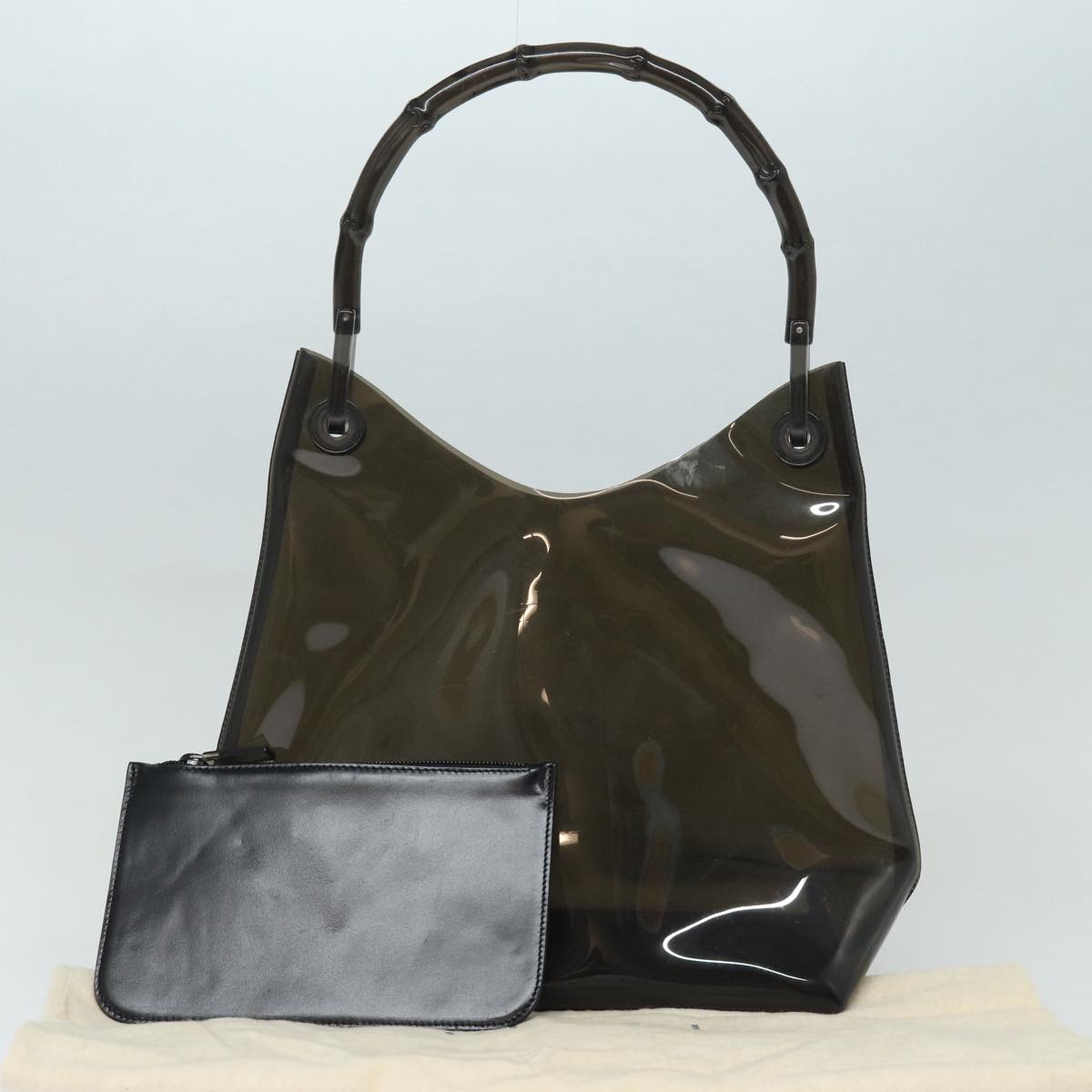 GUCCI Bamboo Hand Bag Vinyl Black 001 1880 1553 bs16298