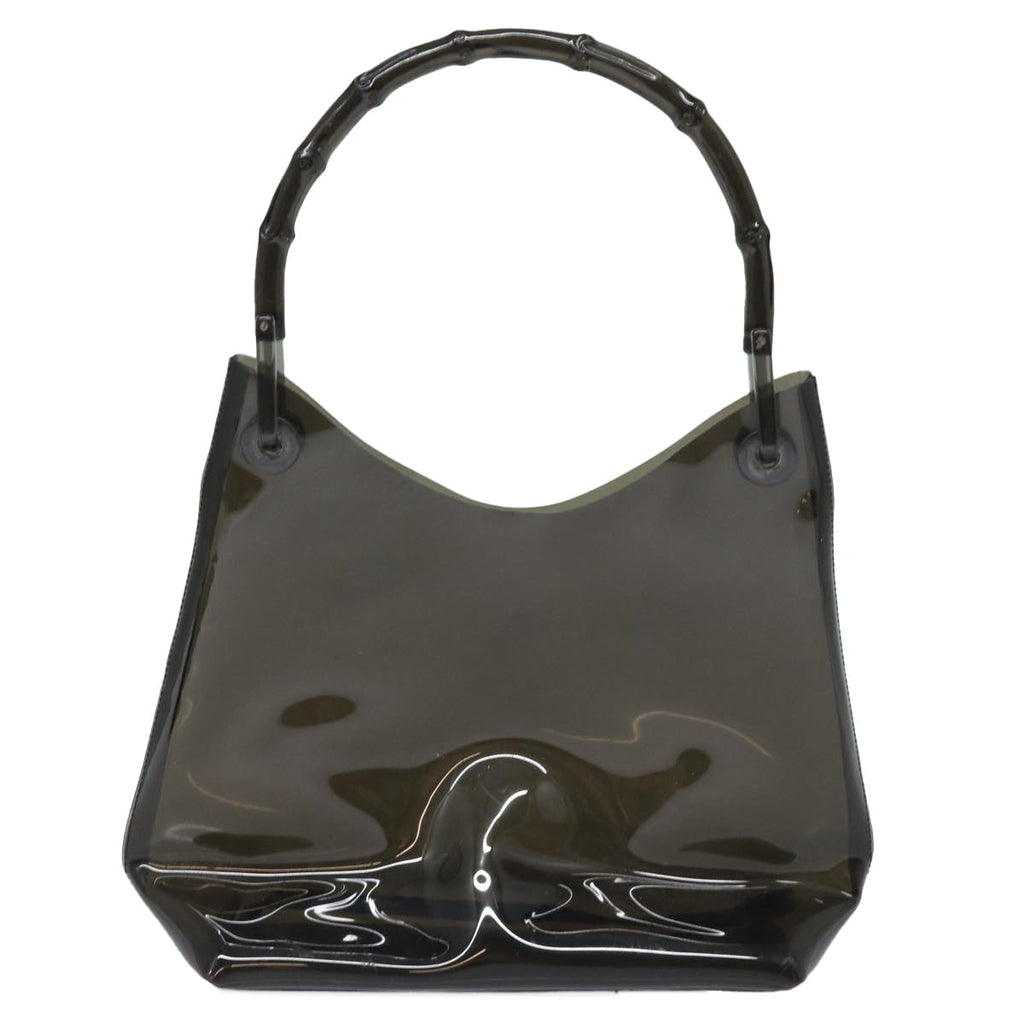 GUCCI Bamboo Hand Bag Vinyl Black 001 1880 1553 bs16298