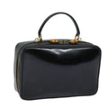 GUCCI Bamboo Vanity Hand Bag Patent leather Black bs16299