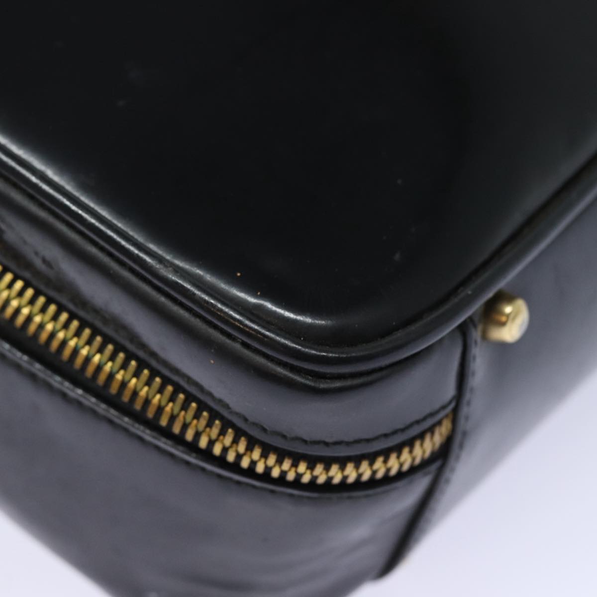 GUCCI Bamboo Vanity Hand Bag Patent leather Black bs16299