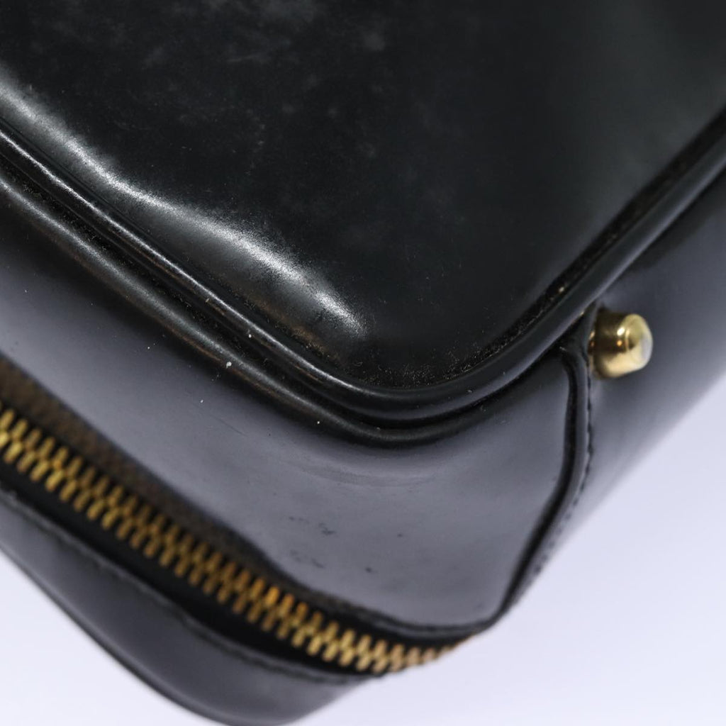 GUCCI Bamboo Vanity Hand Bag Patent leather Black bs16299