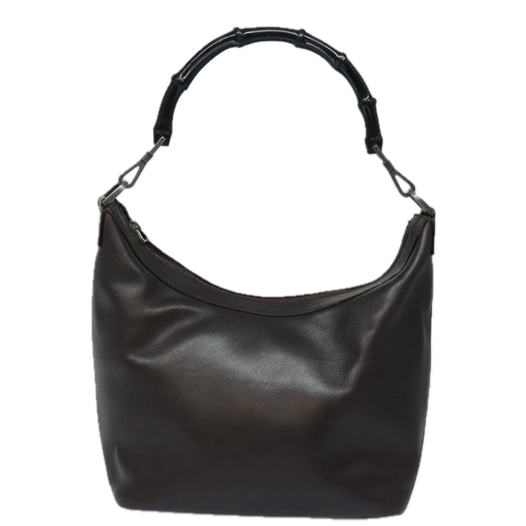 GUCCI Bamboo Hand Bag Leather Brown 000 0531 002214 bs16393