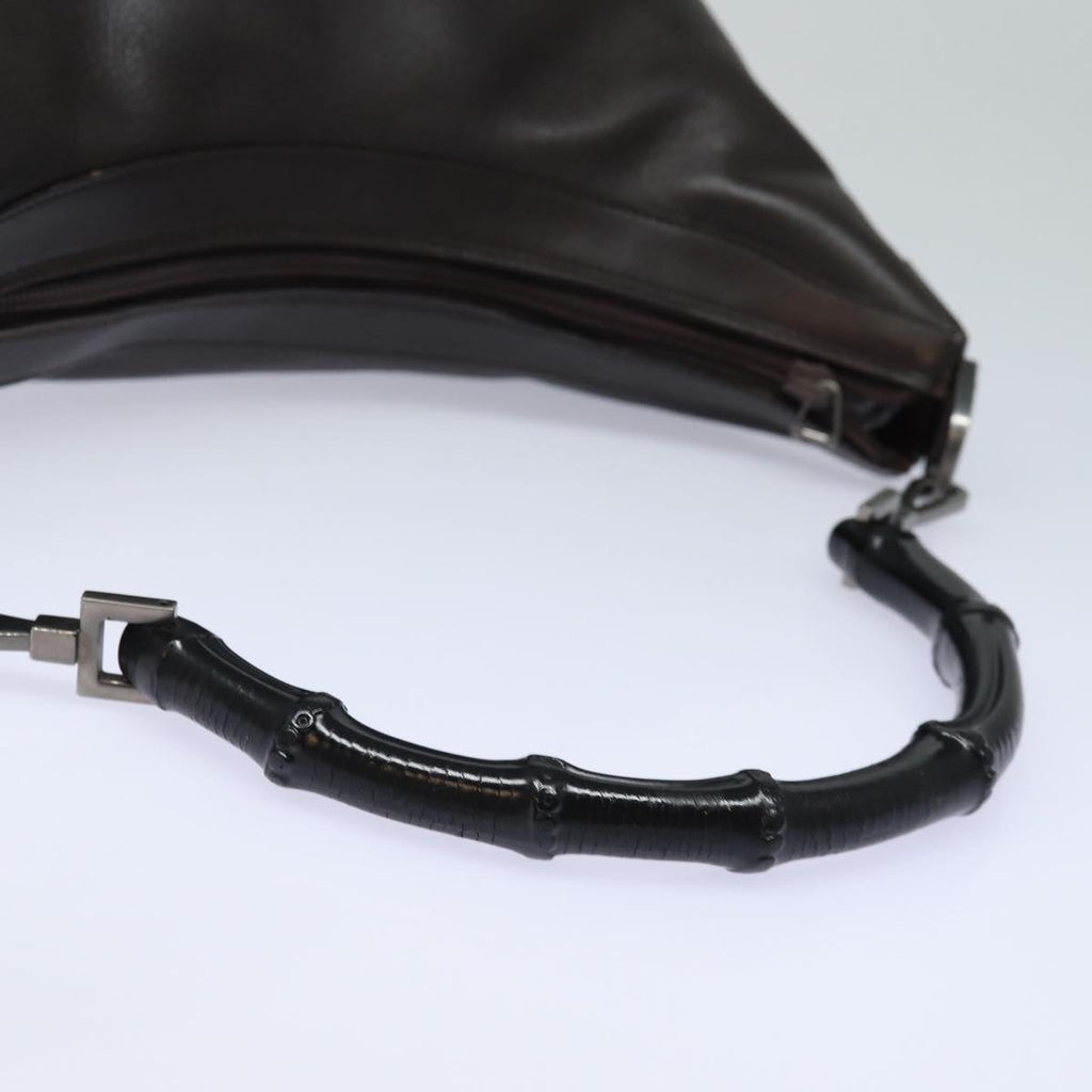 GUCCI Bamboo Hand Bag Leather Brown 000 0531 002214 bs16393
