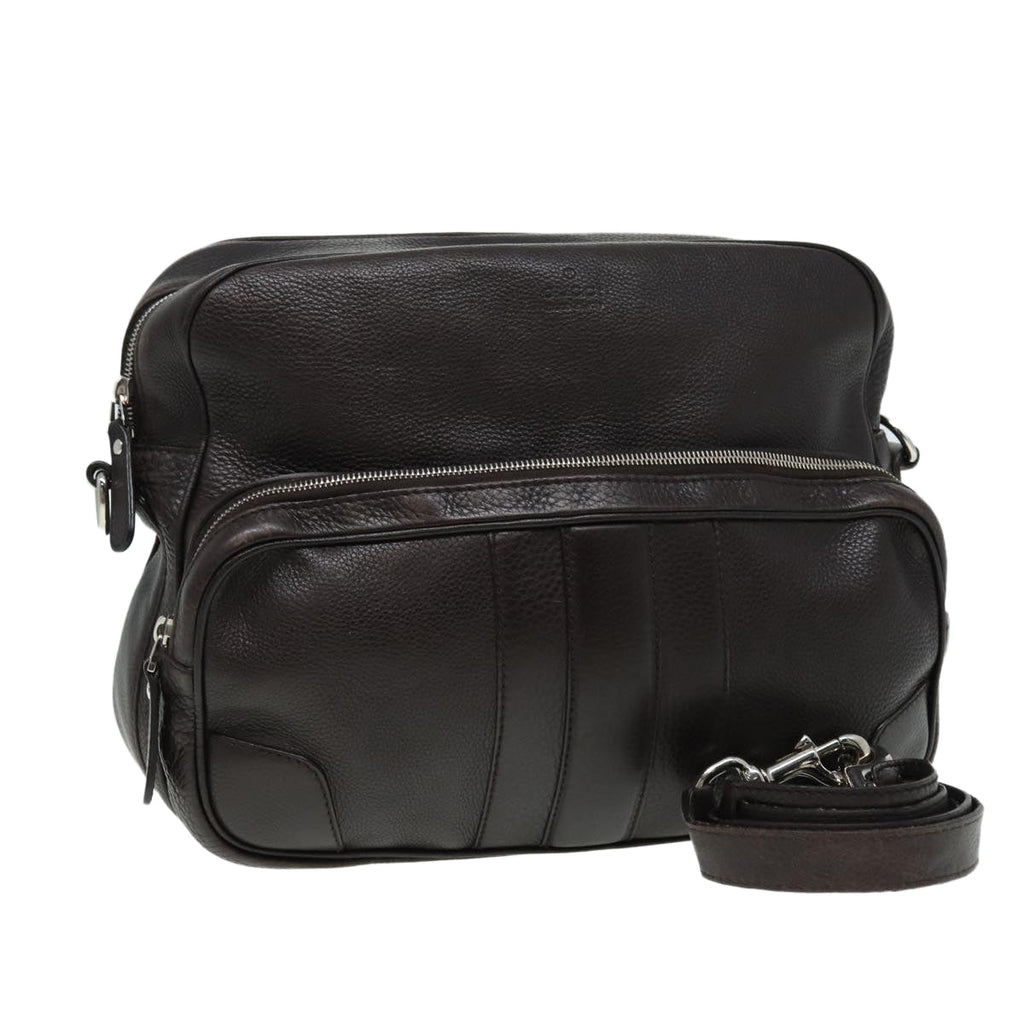 GUCCI Shoulder Bag Leather Brown 232599 bs16406