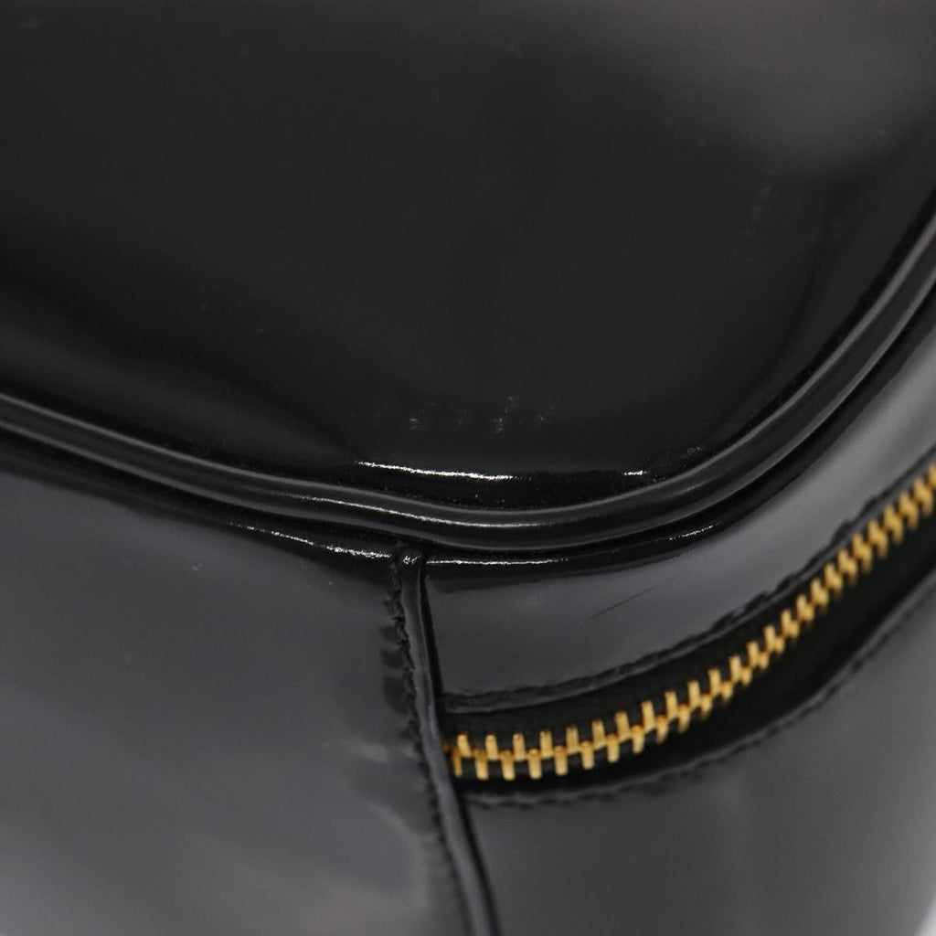 GUCCI Bamboo Vanity Shoulder Bag Enamel 2way Black 000 2040 0323 bs16407