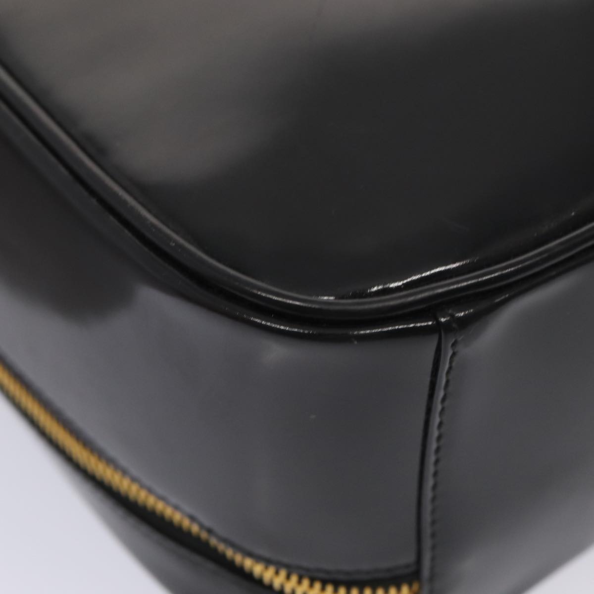 GUCCI Bamboo Vanity Shoulder Bag Enamel 2way Black 000 2040 0323 bs16407