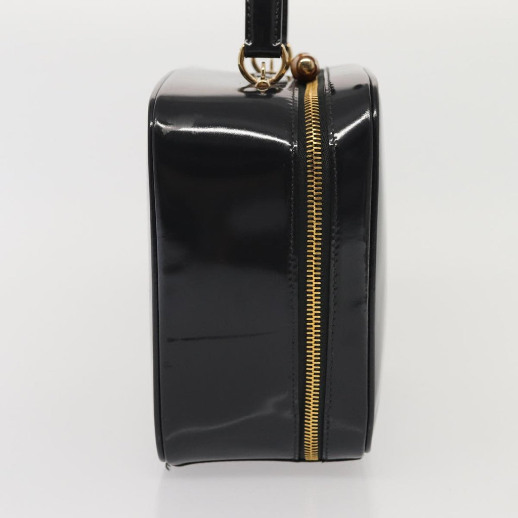 GUCCI Bamboo Vanity Shoulder Bag Enamel 2way Black 000 2040 0323 bs16407