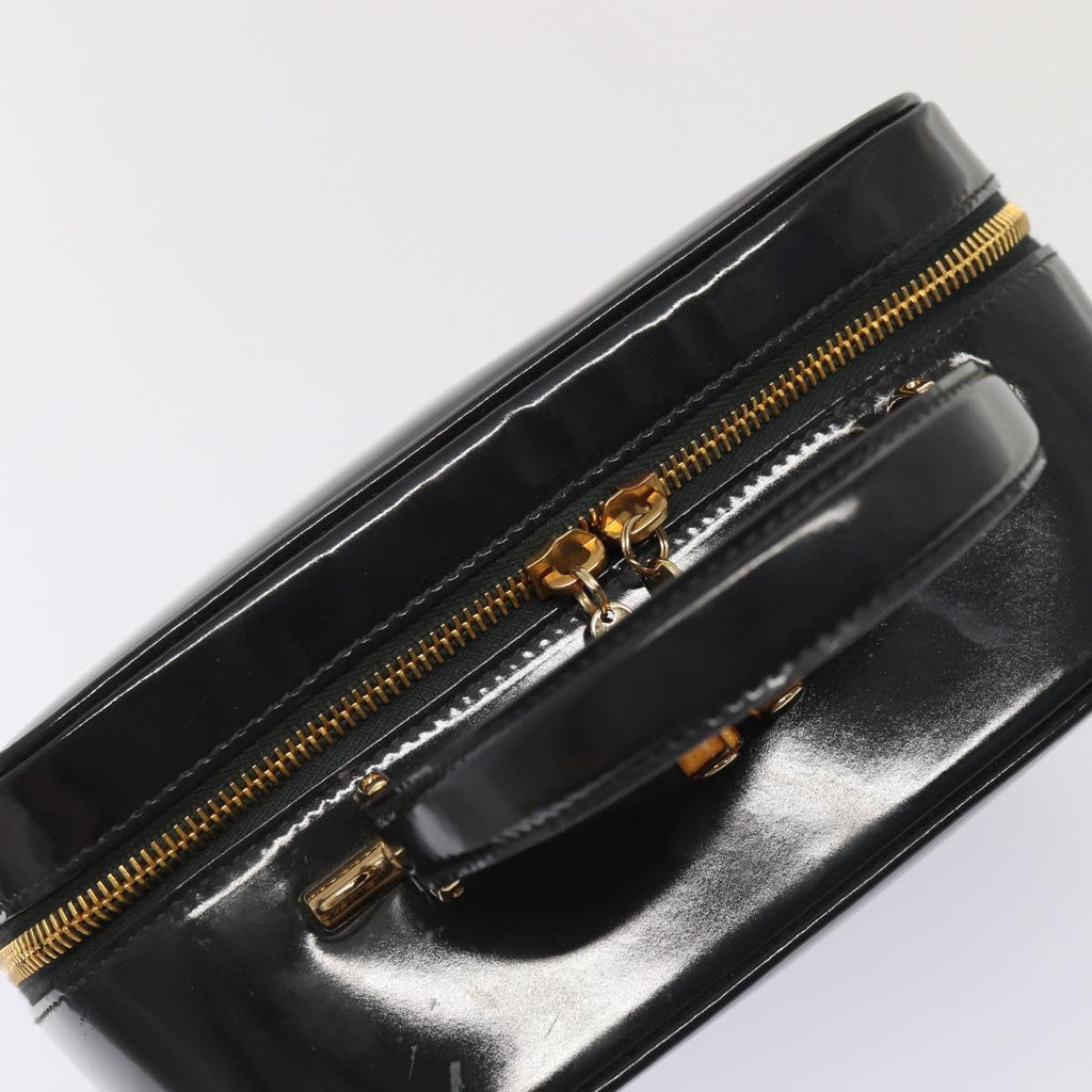 GUCCI Bamboo Vanity Shoulder Bag Enamel 2way Black 000 2040 0323 bs16407