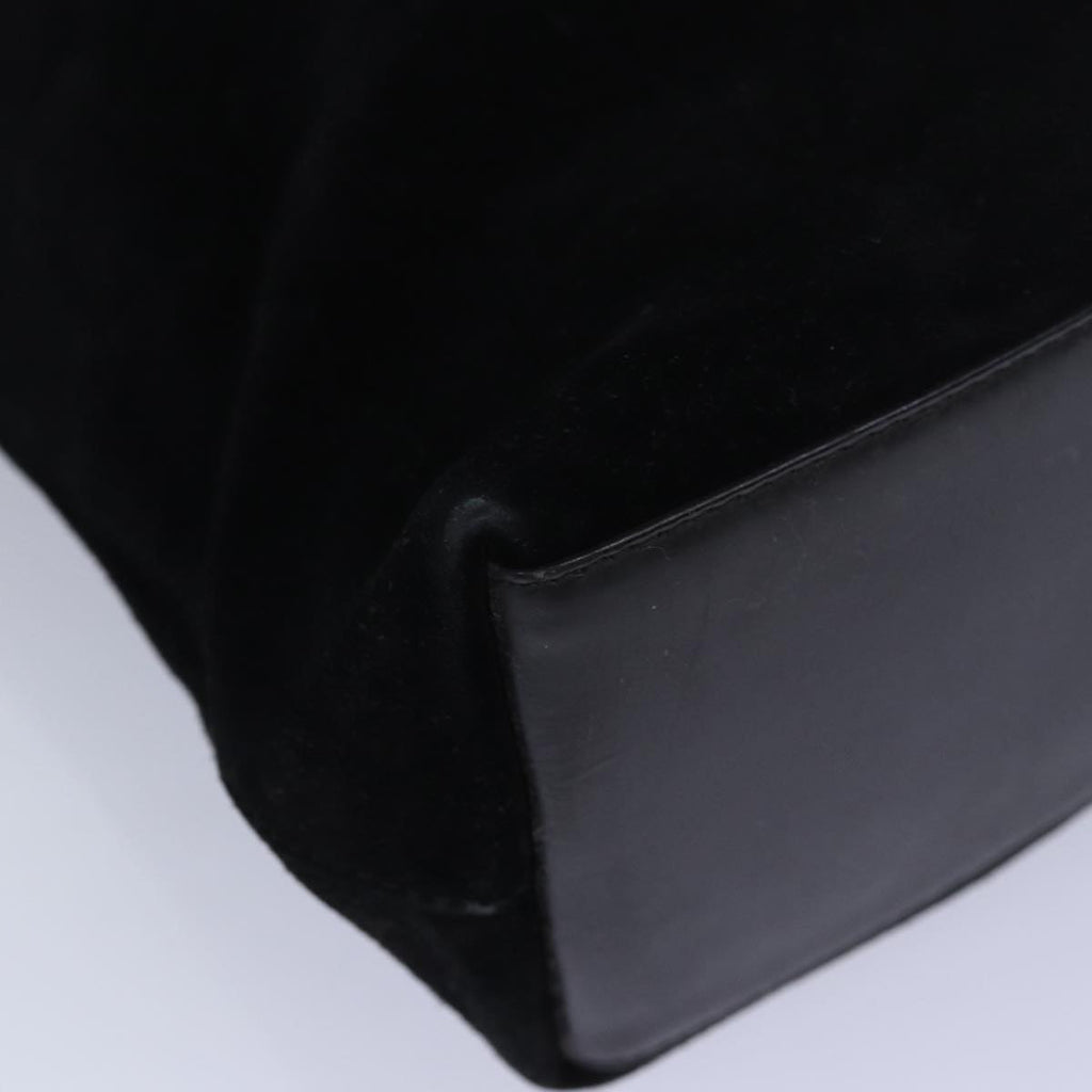GUCCI Hand Bag Suede Black bs16436