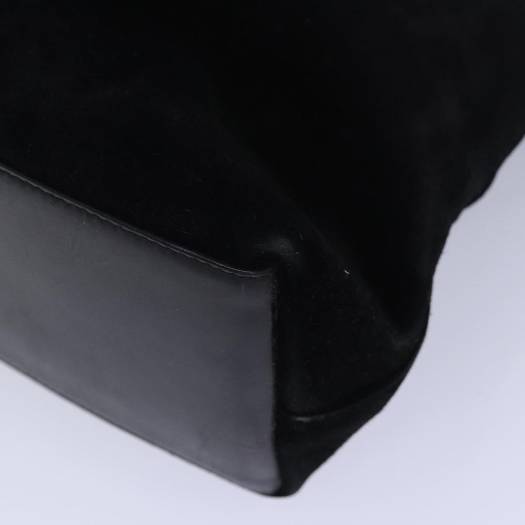 GUCCI Hand Bag Suede Black bs16436