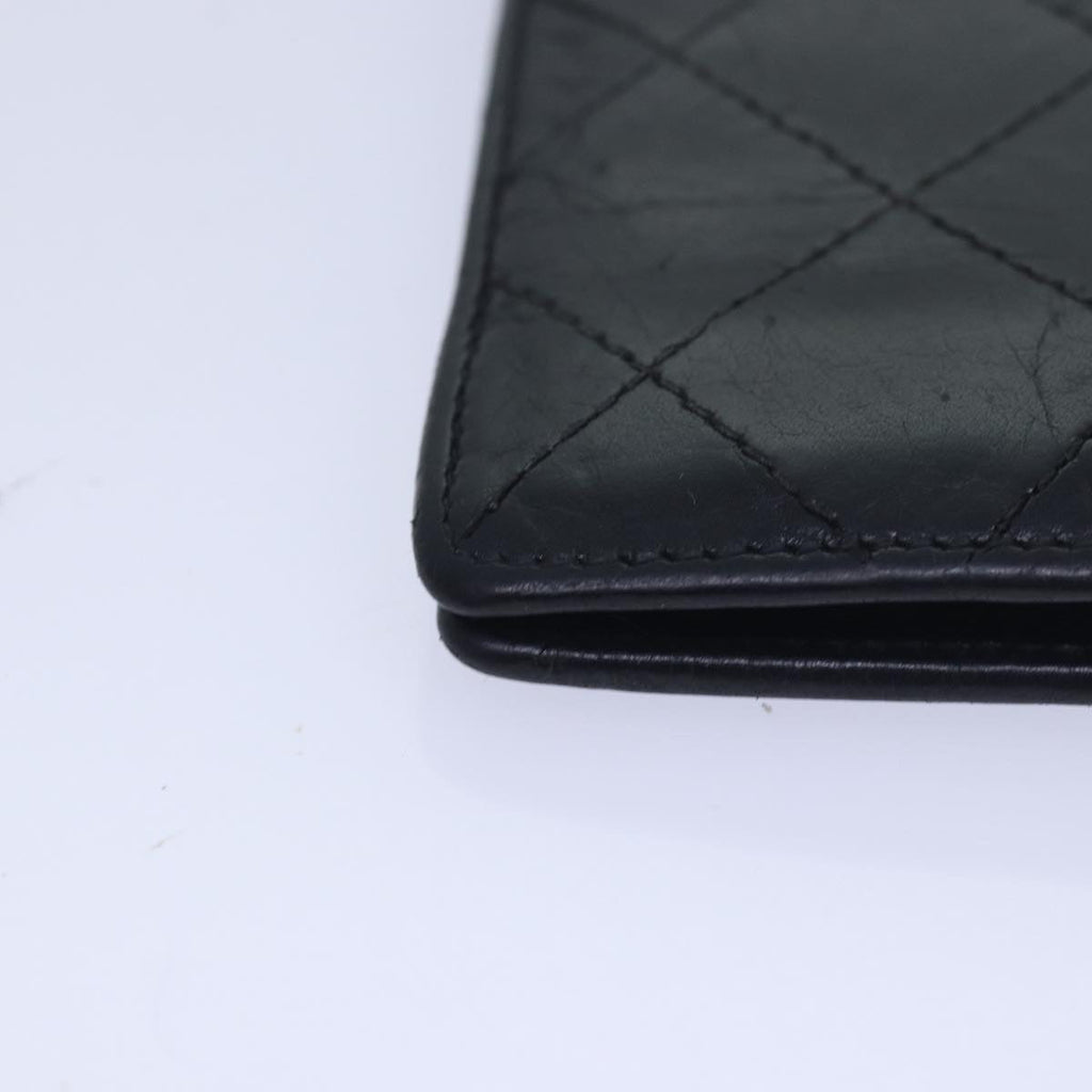 CHANEL Cambon Line Long Wallet Leather Black CC bs16463