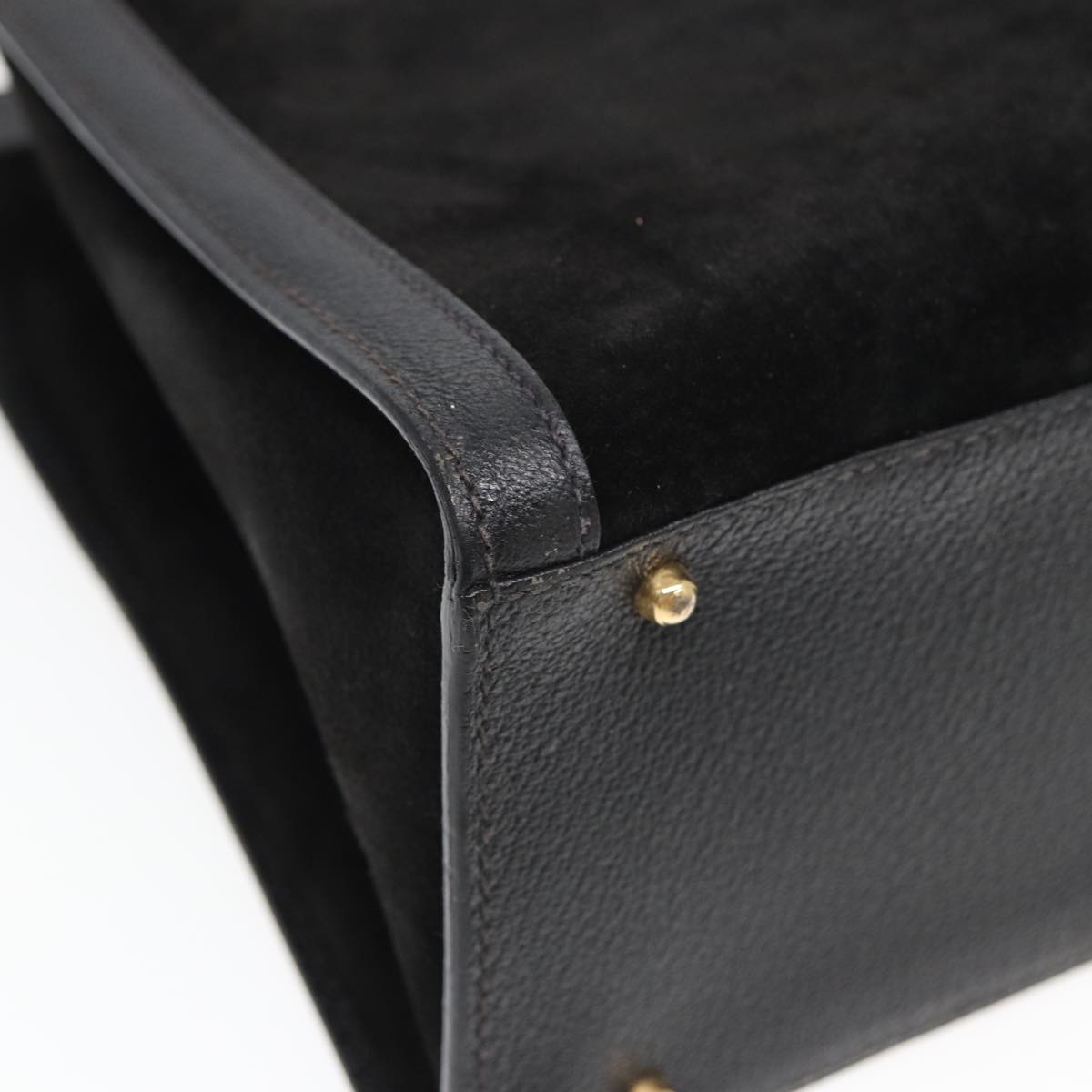 GUCCI Bamboo Hand Bag Suede Black 002 123 0260 bs16481