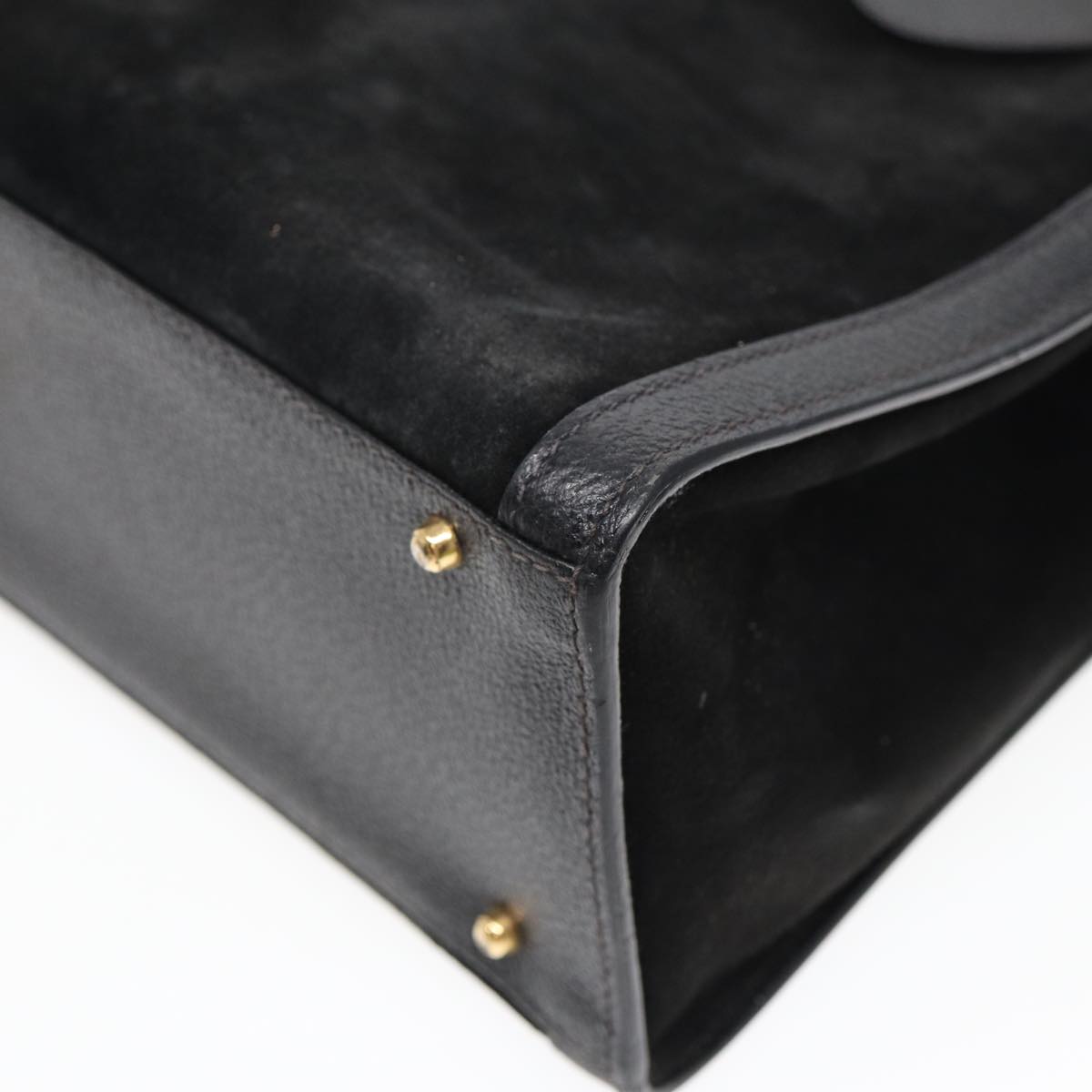 GUCCI Bamboo Hand Bag Suede Black 002 123 0260 bs16481