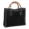GUCCI Bamboo Hand Bag Suede Black 002 123 0260 bs16481
