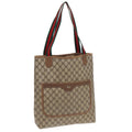 GUCCI GG Canvas Tote Bag Web Sherry Line Beige 39 02 003 bs16482