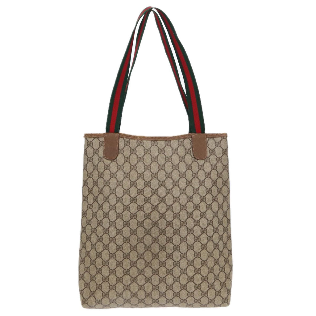 GUCCI GG Canvas Tote Bag Web Sherry Line Beige 39 02 003 bs16482
