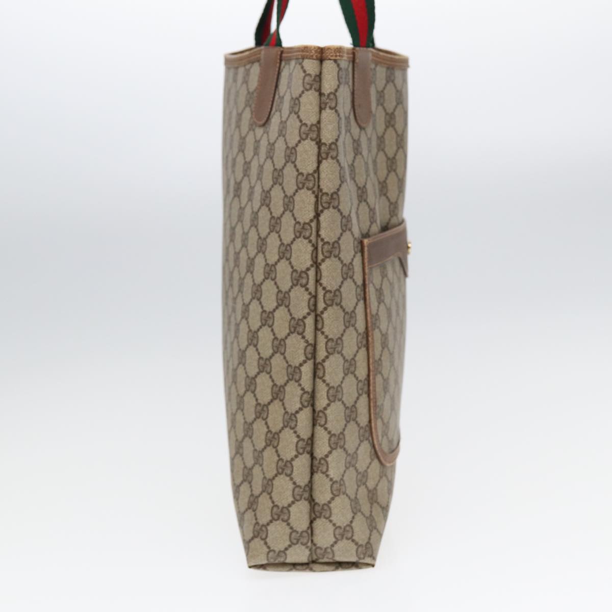 GUCCI GG Canvas Tote Bag Web Sherry Line Beige 39 02 003 bs16482