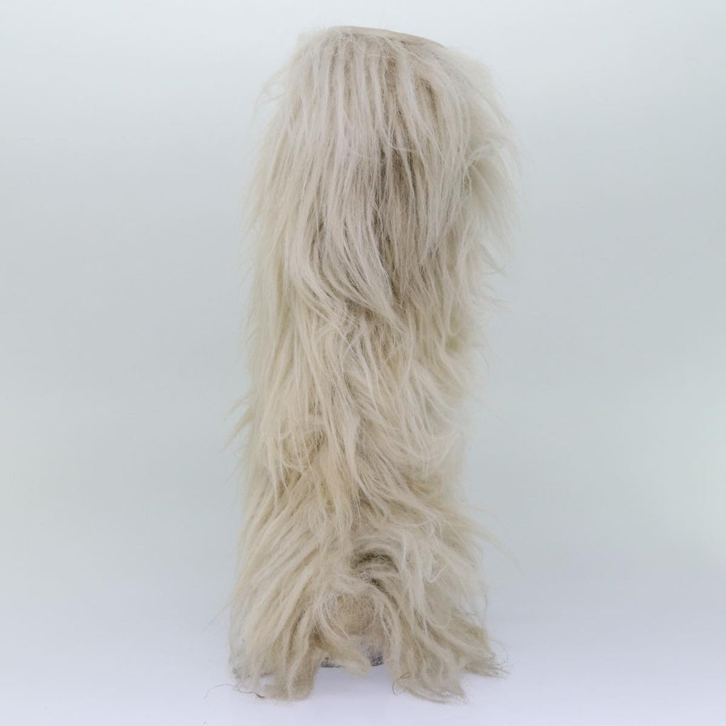 CHANEL boots Wool Beige CC bs16505