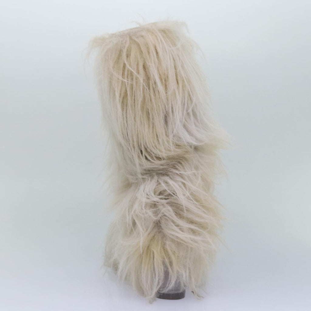 CHANEL boots Wool Beige CC bs16505