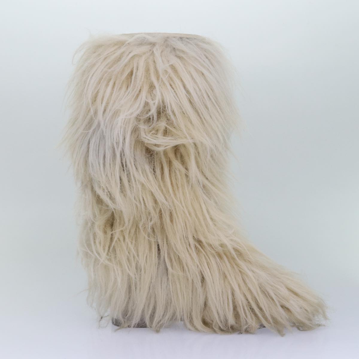 CHANEL boots Wool Beige CC bs16505